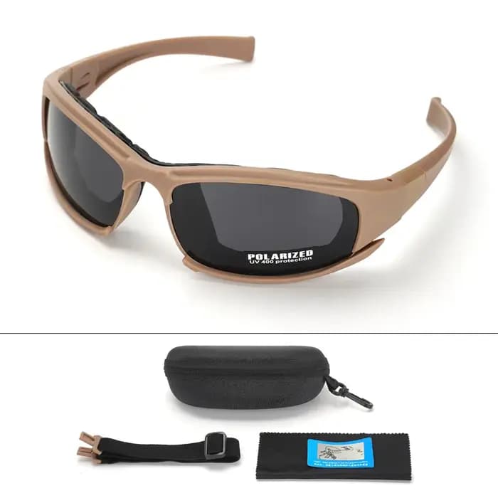 Nouvelles lunettes tactiques à 4 lentilles-lunettes de sécurité polarisées coupe-vent et anti-poussière pour les Sports