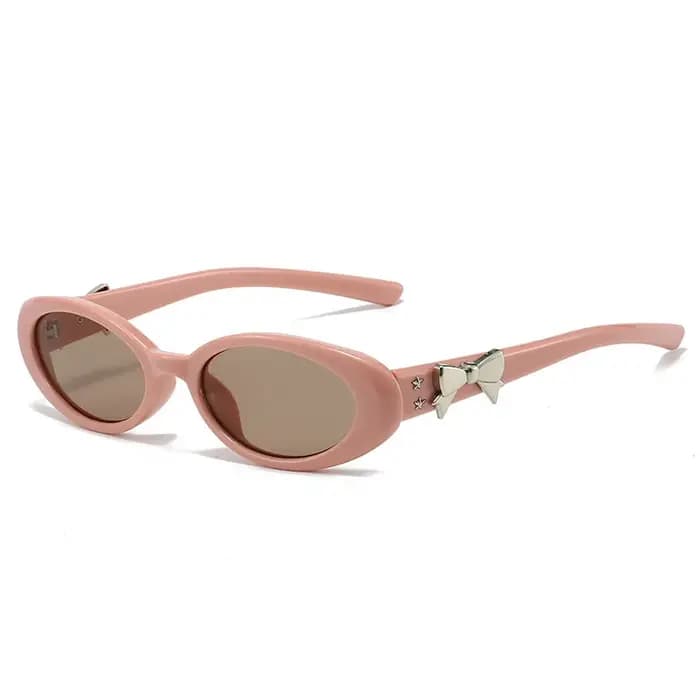 Lunettes de soleil rétro à nœud ovale pour femmes