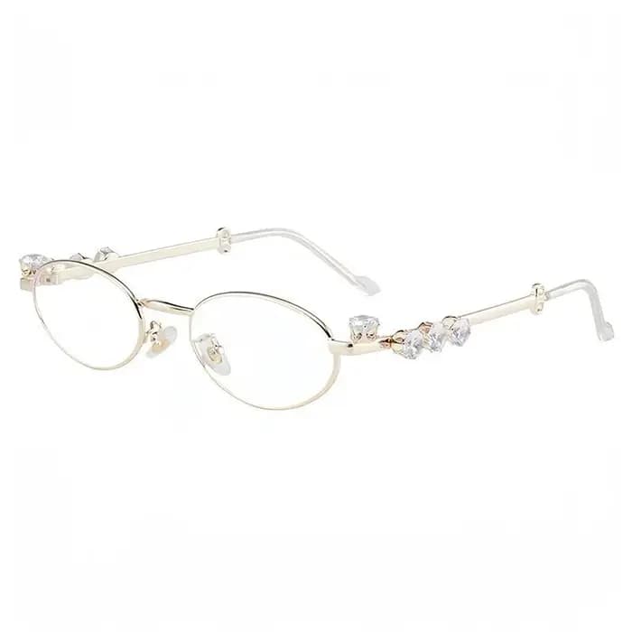 Lunettes de soleil ovales tendance avec strass