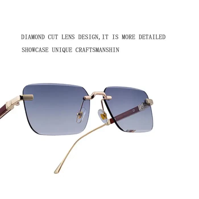 Lunettes De Soleil carrées Vintage pour hommes lunettes De Soleil sans monture femmes à la mode rétro lunettes De mode Gafas De Sol Hombre Lunette Soleil Femme