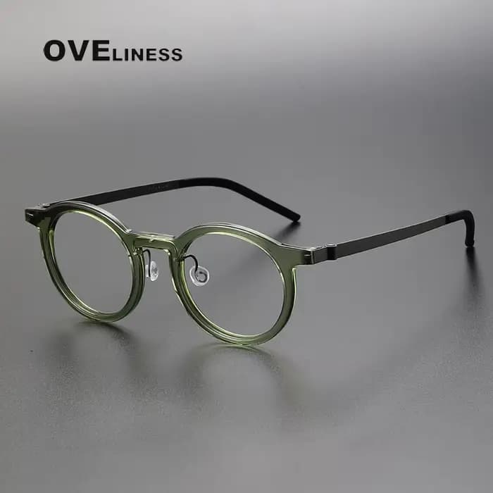 Acétate titane lunettes cadre hommes rétro Vintage rond montures de lunettes femmes nouvelle marque
