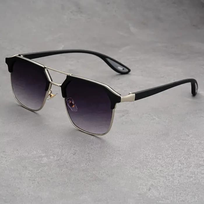 Lunettes de soleil carrées Vintage pour hommes, nouvelles lunettes de soleil classiques à Double pon