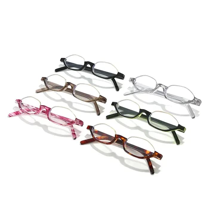 Lunettes semi-montres polygonales à la mode pour hommes et femmes, photographie de rue tendance et lunettes anti-lumière bleue pour les sorties