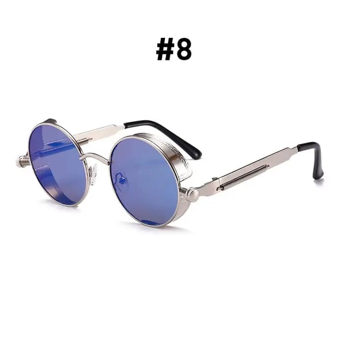 VIVIBEE Lunettes de soleil Steampunk rouges vintage pour hommes