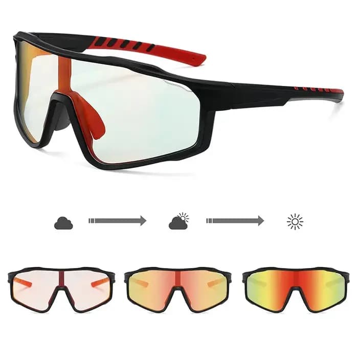 Lunettes de cyclisme photochromiques pour hommes femmes jeunes UV400 vtt sport Baseball