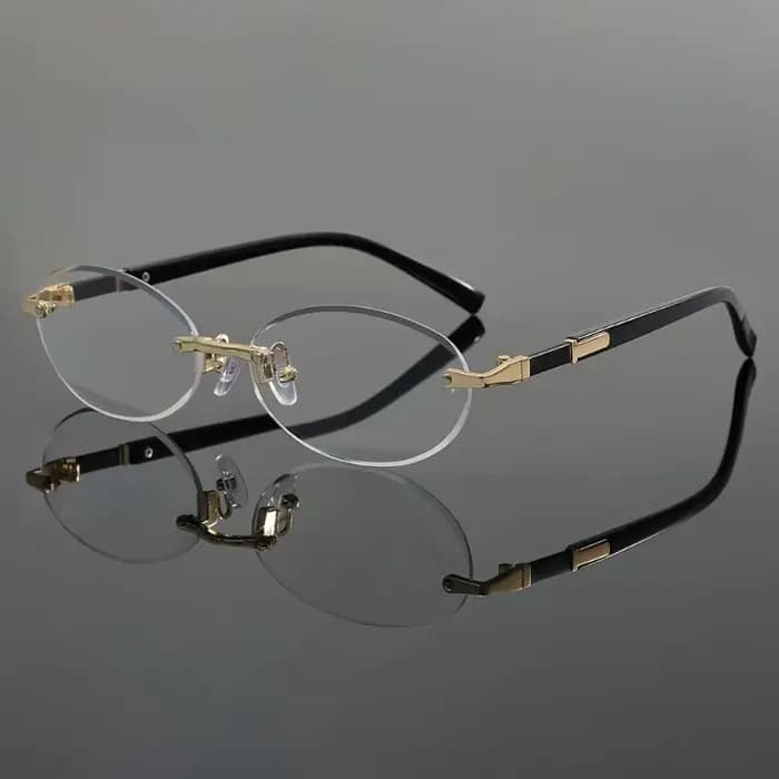 Lunettes ovales élégantes sans monture pour hommes et femmes