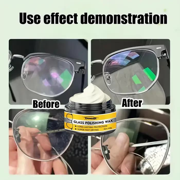 Crème de réparation des rayures sur les lunettes - Polissage et élimination des rayures sur les verres et les montures de lunettes, convient à toutes les lunettes