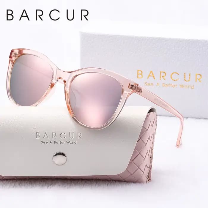 BARCUR-Lunettes de soleil UV400 pour femmes, verres polarisés, monture transparente, confortable, du