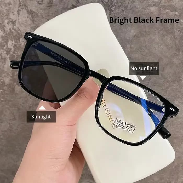Lunettes photochromiques Ultra légères à grande monture carrée