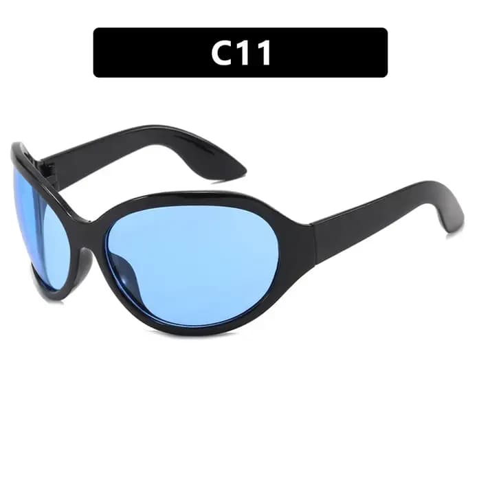 Lunettes de soleil Y2K jaunes uniques pour femmes