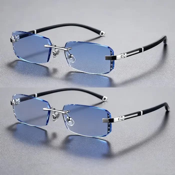 2 paires de lunettes plates élégantes sans monture pour hommes et femmes