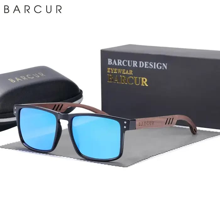 Lunettes de soleil polarisées en bois naturel pour hommes