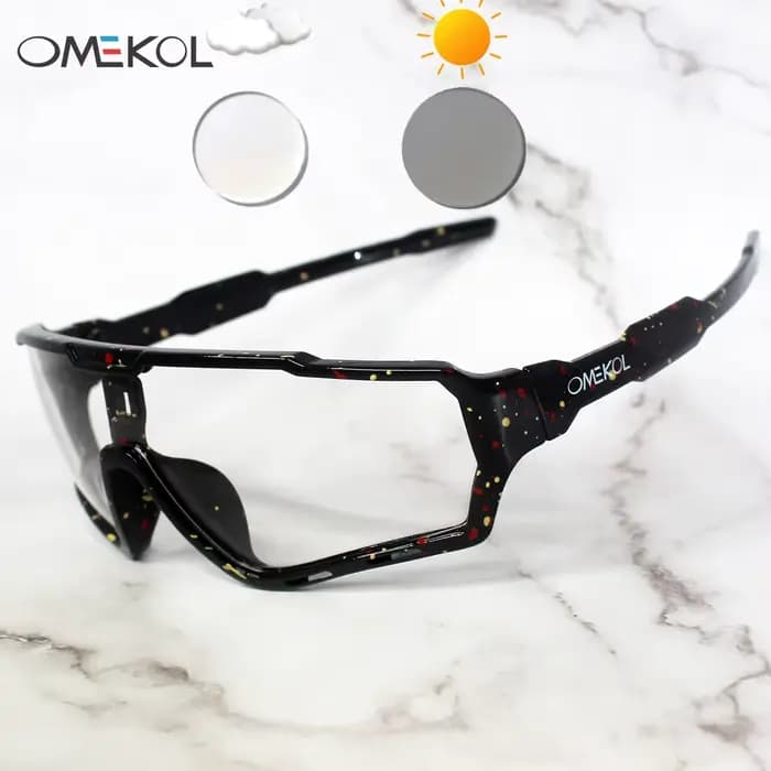 OMEKOL flambant neuf lunettes de cyclisme photochromiques hommes femmes Sports de plein air