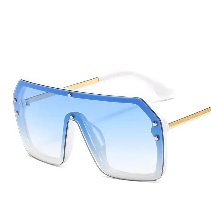 Lunettes de soleil carrées surdimensionnées rétro noires pour femmes