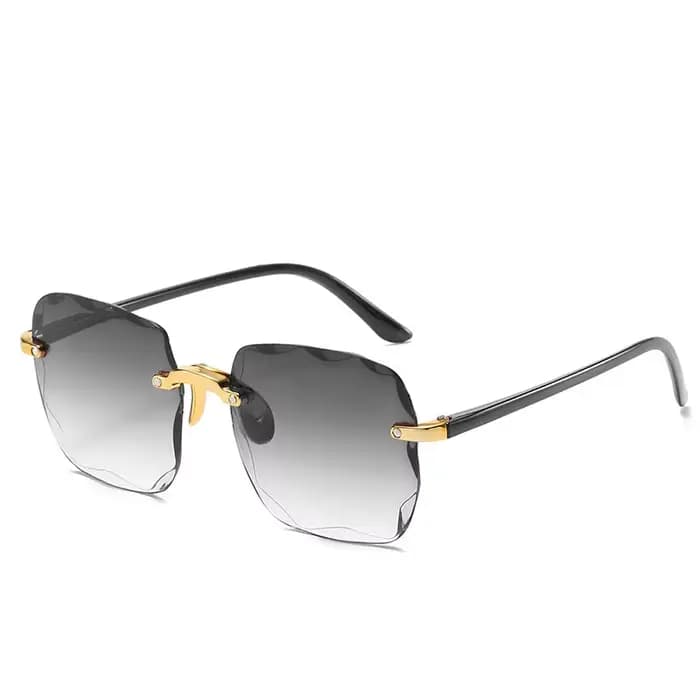 Lunettes de soleil pour femmes dames lunettes de soleil sans monture diamant coupe lentille marque c