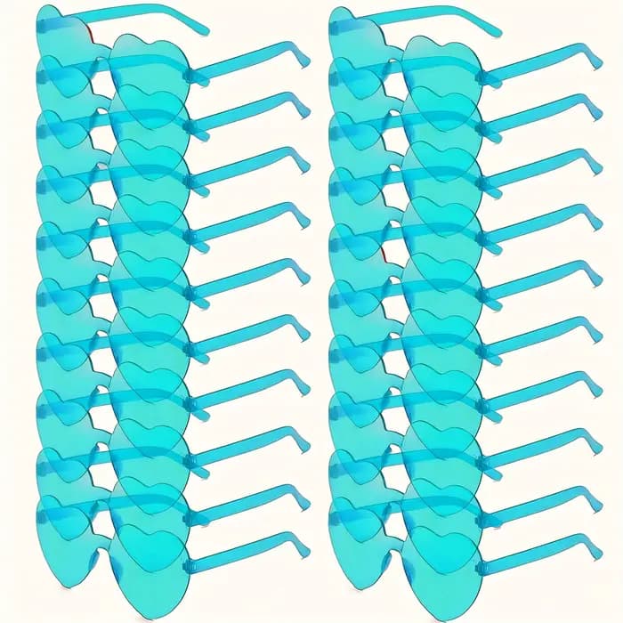 20 paires de lunettes de soleil en forme de cœur pour femmes
