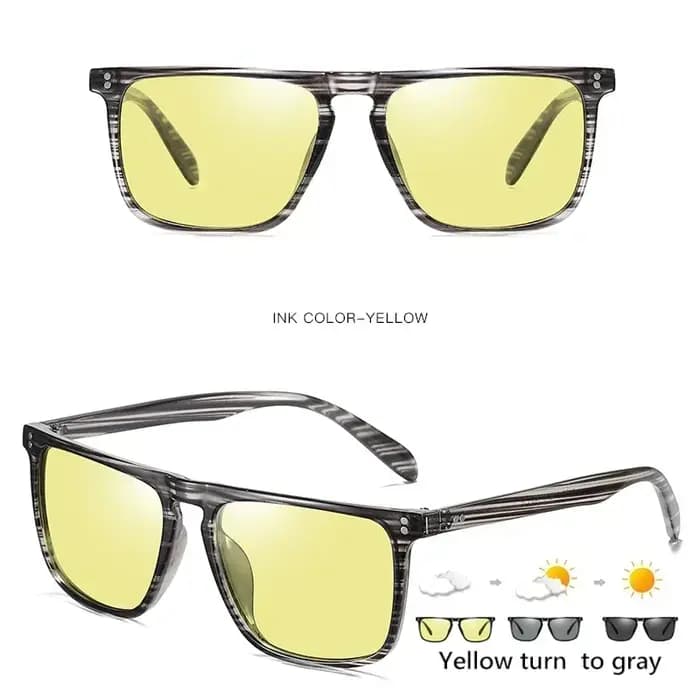 Lunettes de soleil hommes photochromiques polarisées conduite caméléon lunettes mâle changement de couleur lunettes de soleil jour nuit Vision pilote Eyewea