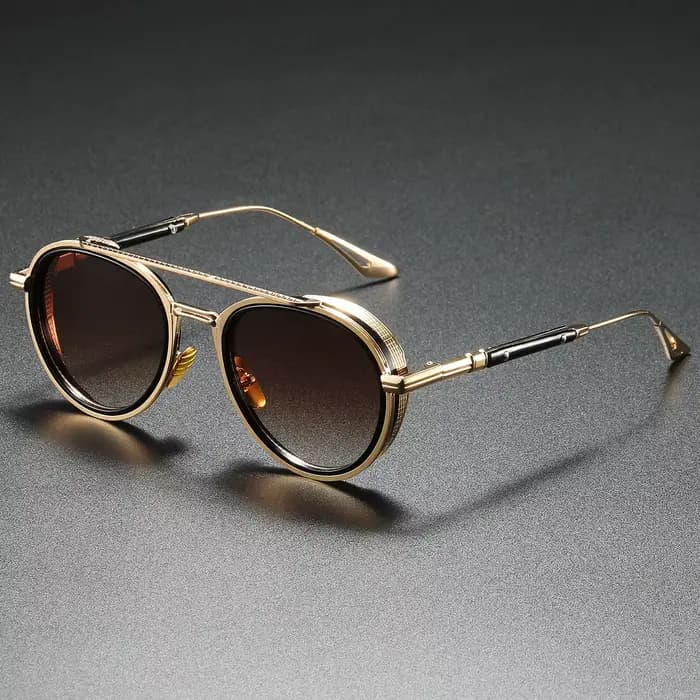Lunettes De soleil exquises hommes 2025 nouvelle marque concepteur rond pilote Punk