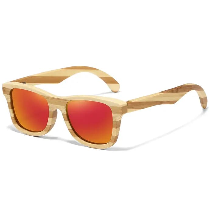 GM Natural Zebra Bamboo Lunettes de soleil pour adultes