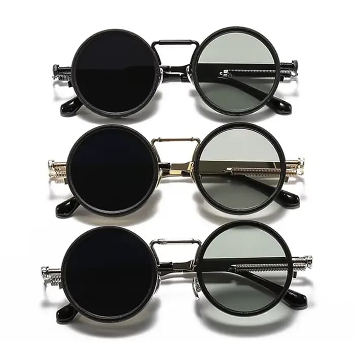 SHAUNA rétro métal rond Punk ND9 niveaux réglable gradation lunettes de soleil femmes polarisées UV400 mode hommes