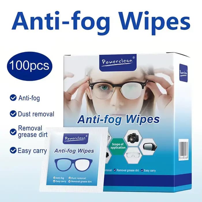 10/50/100 pièces/sac lingettes Anti-buée pour lunettes enveloppées individuellement lingettes nettoyantes pour lentilles pré-humidifiées lingettes de nettoyage pour lentilles et écran f