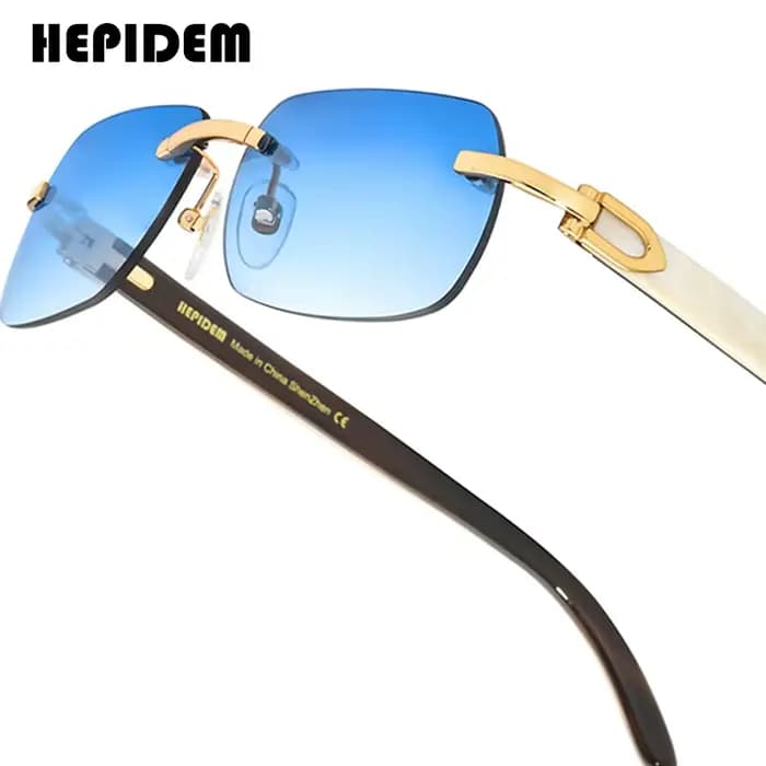 HEPIDEM lunettes en corne de buffle hommes marque célèbre Design