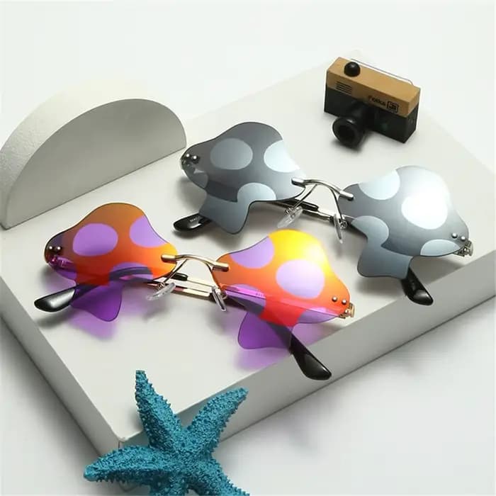 Lunettes de soleil sans monture irrégulières pour femmes