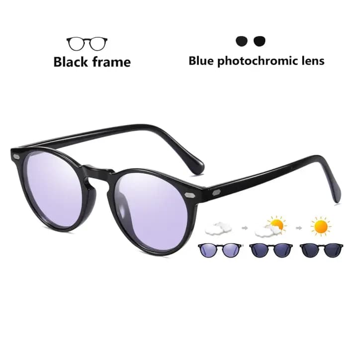 LIOUMO – lunettes de soleil polarisées photochromiques à monture ronde pour hommes et femmes