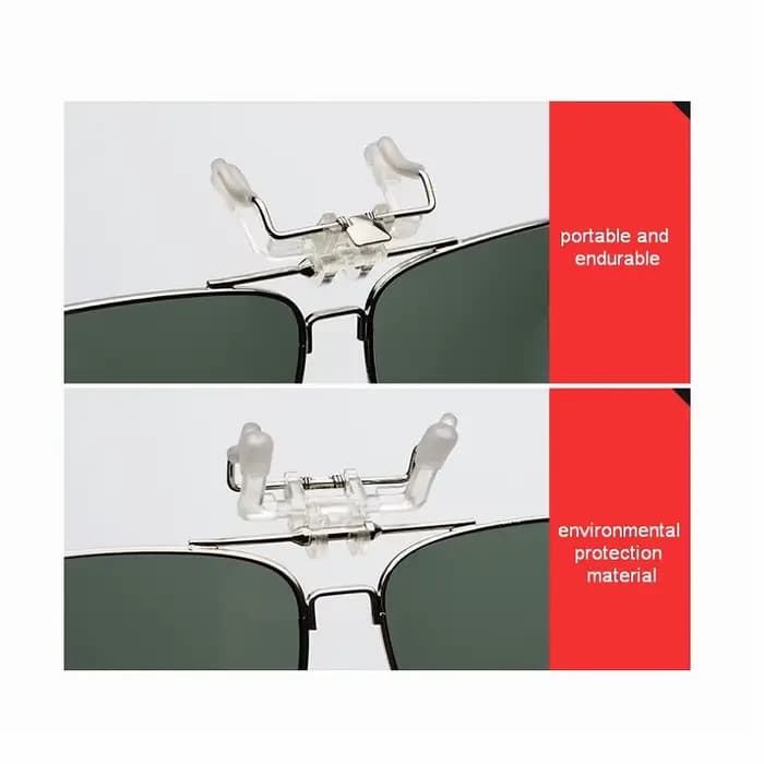 Retangle lunettes de soleil polarisées lentille pince sur myopie