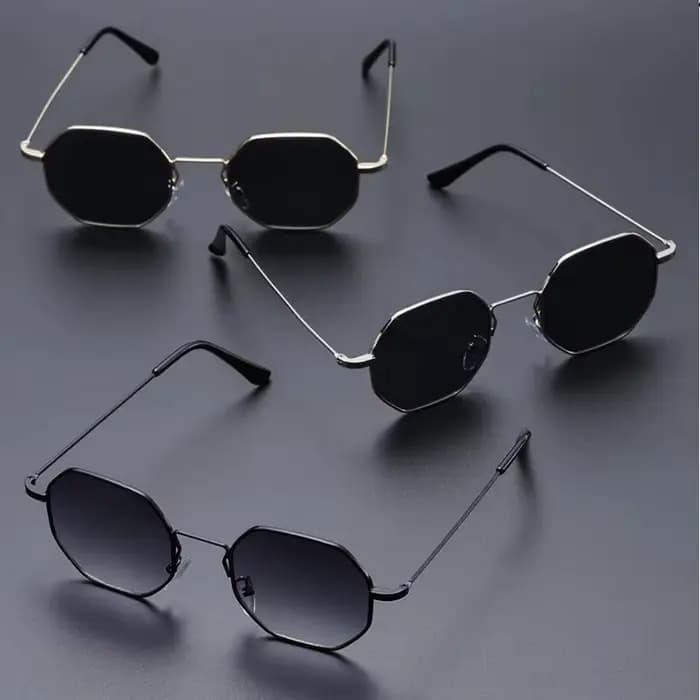 Lunettes de soleil classiques pour hommes avec monture géométrique