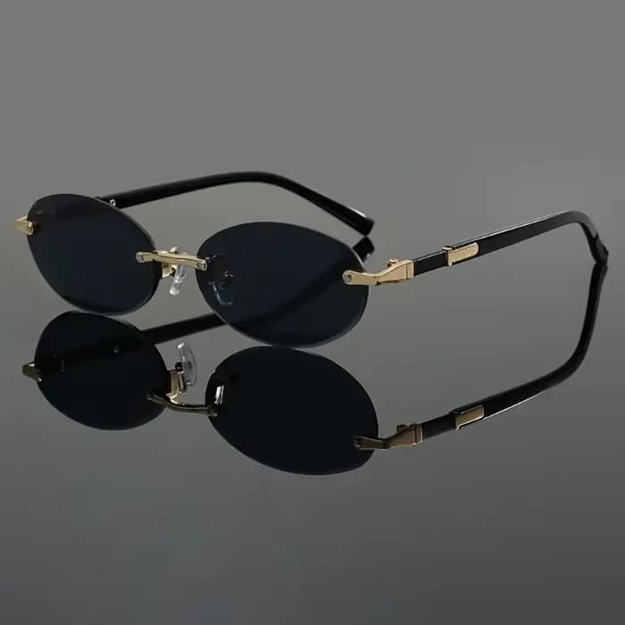 Lunettes ovales élégantes sans monture pour hommes et femmes
