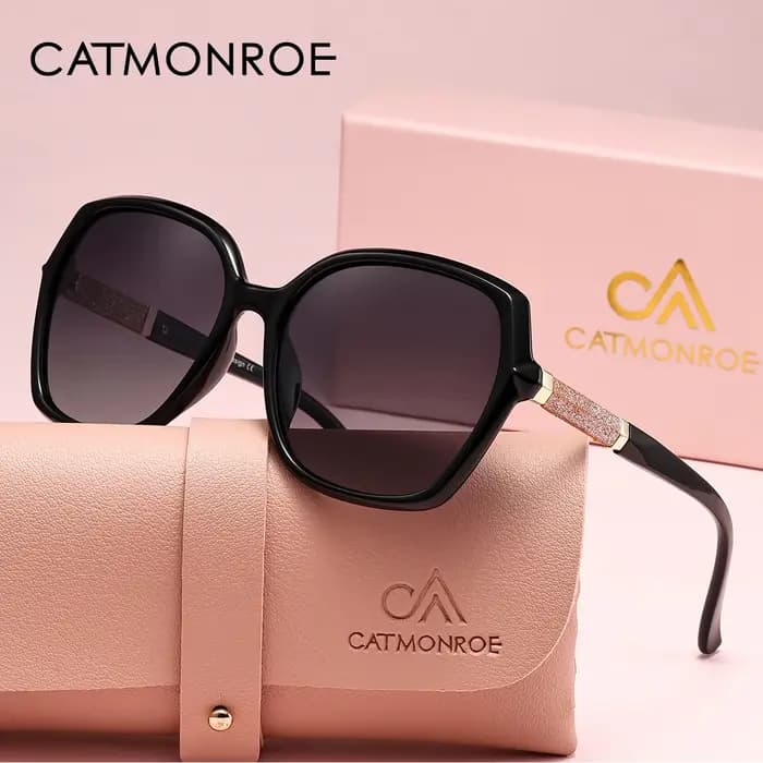CATMONROE luxe polarisé femmes lunettes de soleil cadre papillon rose boîte-cadeau mode UV400