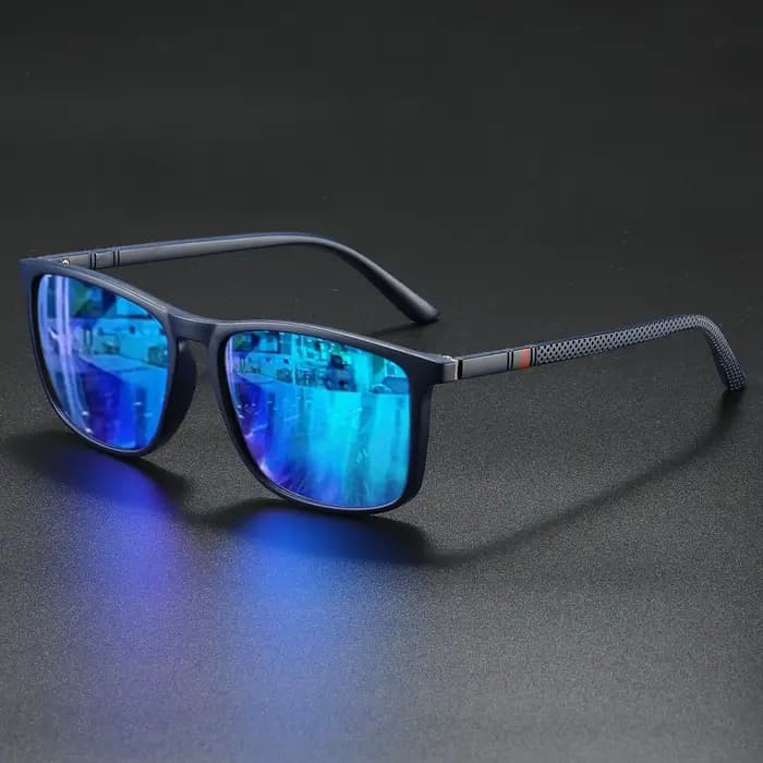 Lunettes de soleil rectangulaires vintage unisexes