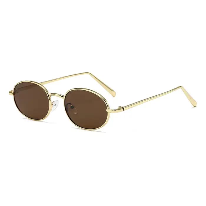 Lunettes de soleil ovales classiques en métal pour hommes