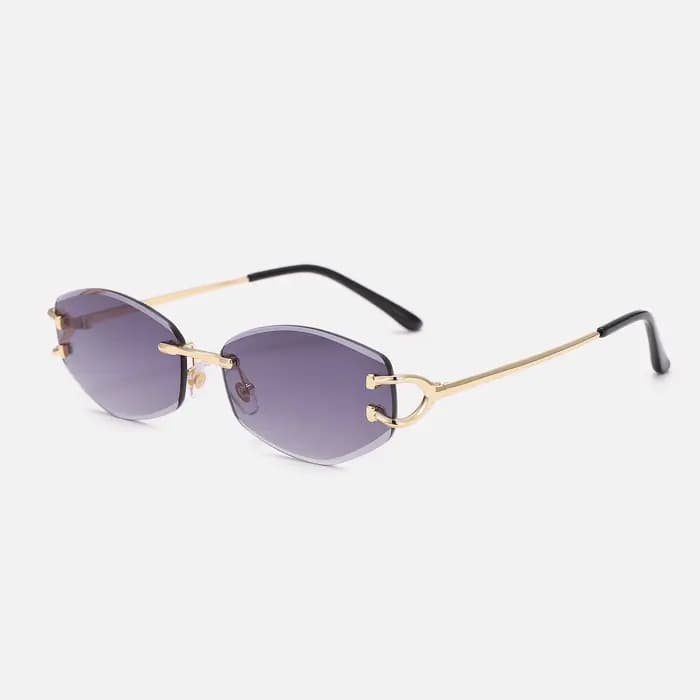 Lunettes de soleil polygone sans bords pour hommes et femmes