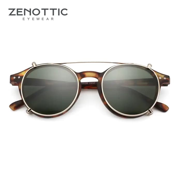 ZENOTTIC Style rétro pince sur lunettes de soleil pour hommes femmes cercle Anti lumière bleue