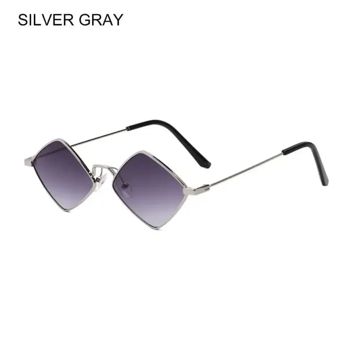 Hipster polygone femmes lunettes de soleil irrégulière Vintage petit cadre losange dames