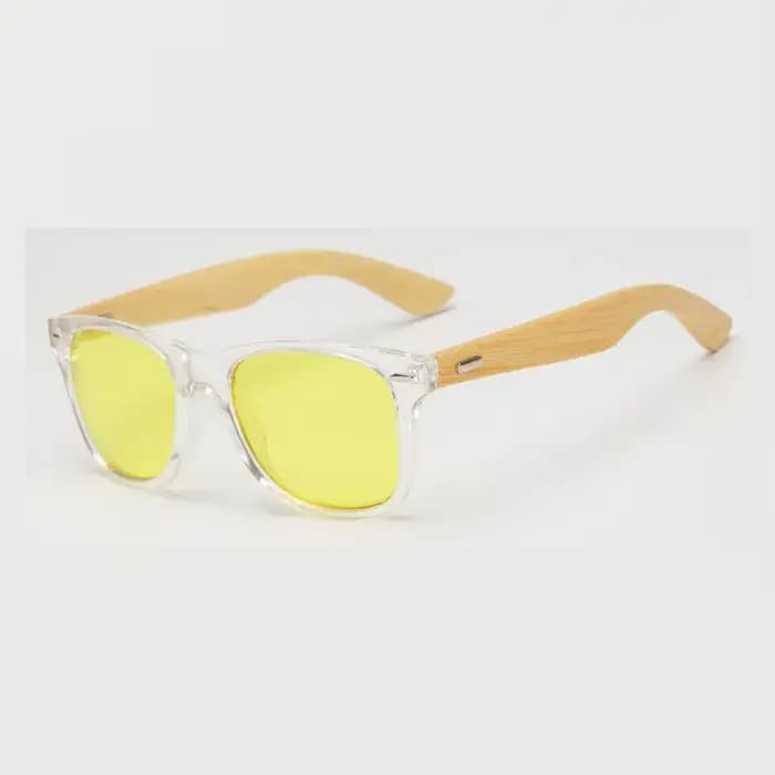 Lunettes de soleil carrées en bambou vintage pour hommes et femmes