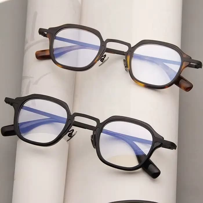 YCFoya Lunettes Rétro Homme Monture Acétate Écaille de Tortue Marque Tendance Style Affaires Femme