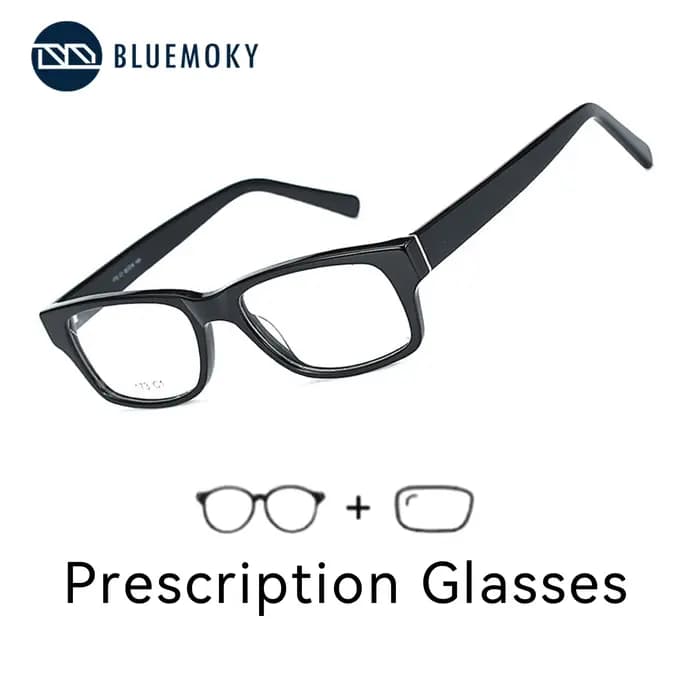 BLUEMOKY Lunettes de prescription rectangulaires plein cadre raffinées