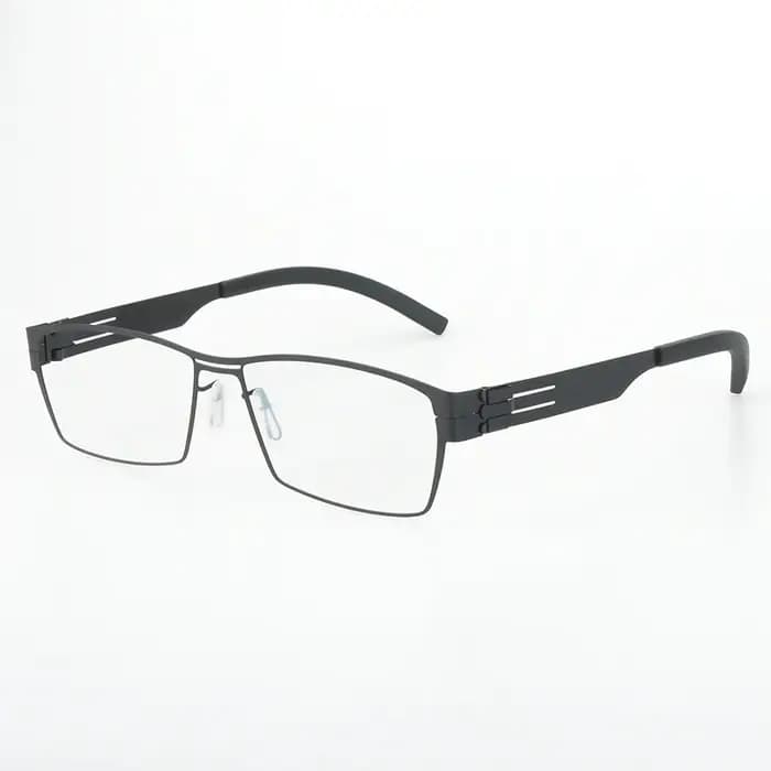 Monture de lunettes rectangulaire sans vis pour hommes, style allemand, ultralégère, double pont, de