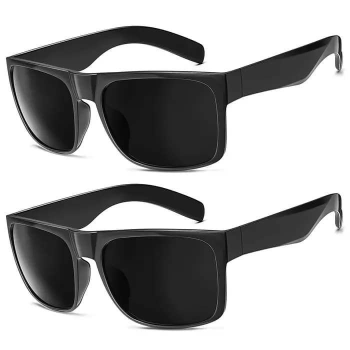 Maxjumovies-Lunettes de soleil carrées extra larges pour hommes, Big Head Dark Black, W8004