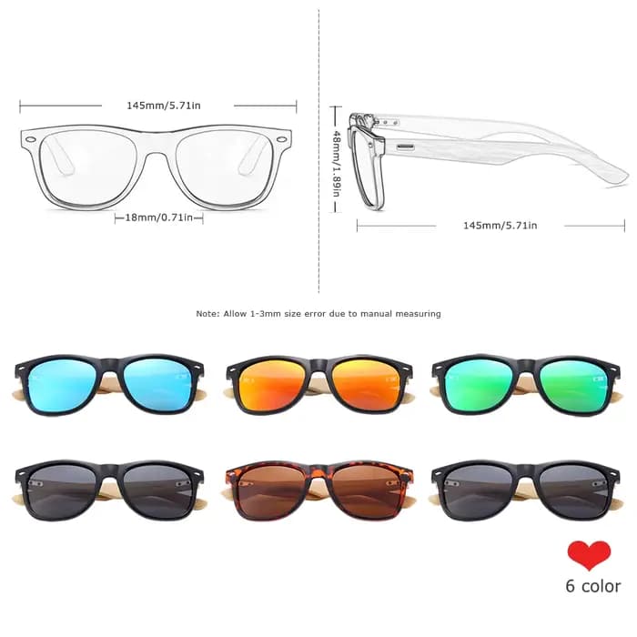 BARCUR lunettes polarisées hommes bambou bois