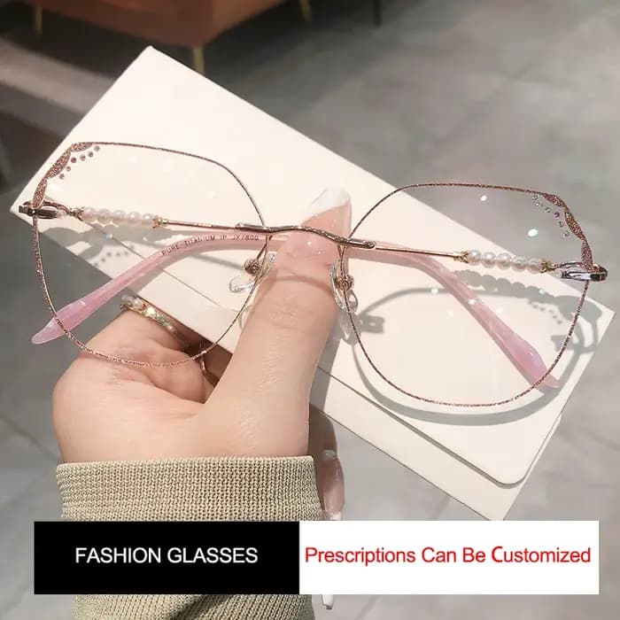 ALICIA femmes mode rétro lunettes de luxe sans monture lunettes Ultra léger alliage lunettes optique montures de Prescription nouveau