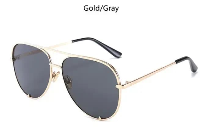 Lunettes de soleil Vintage en alliage d'or des années 90 pour femmes