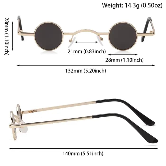Petites lunettes de soleil rondes pour femmes et hommes