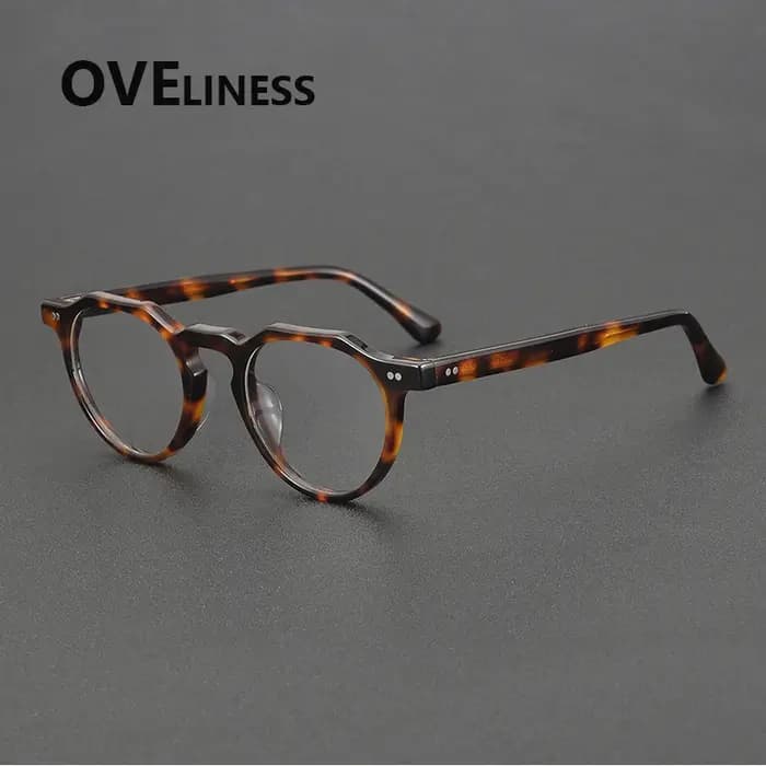 2026 Vintage rond acétate lunettes cadre pour hommes rétro