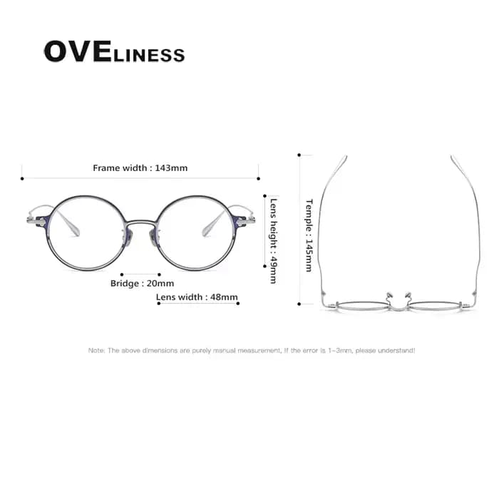 Monture de lunettes rétro en titane pur pour hommes et femmes, Vintage, ronde, Design de marque, mon