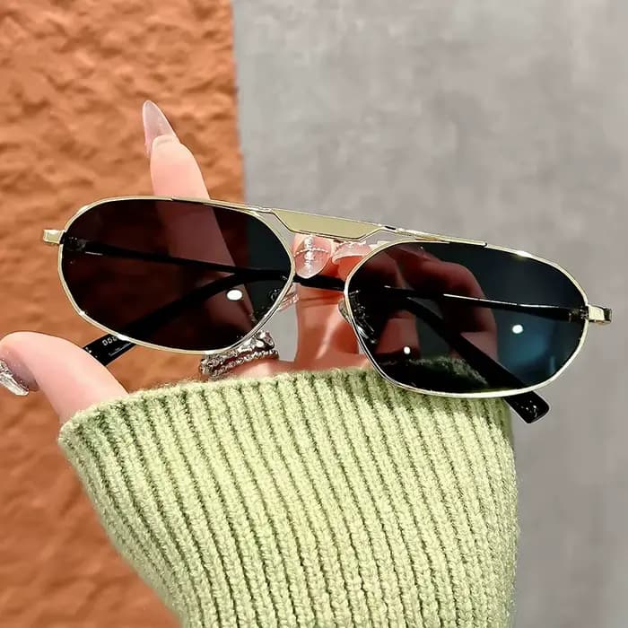 Ins polygone femme lunettes de soleil pour hommes mode