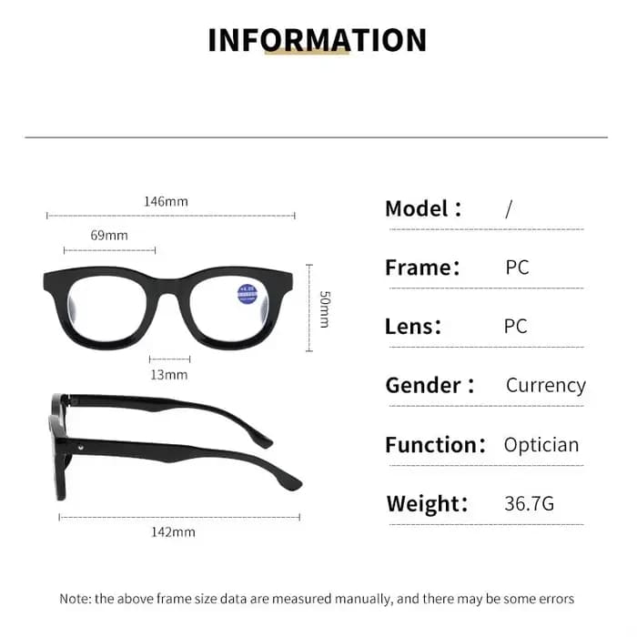 Lunettes de vue lointaine tendance de luxe Protection des yeux